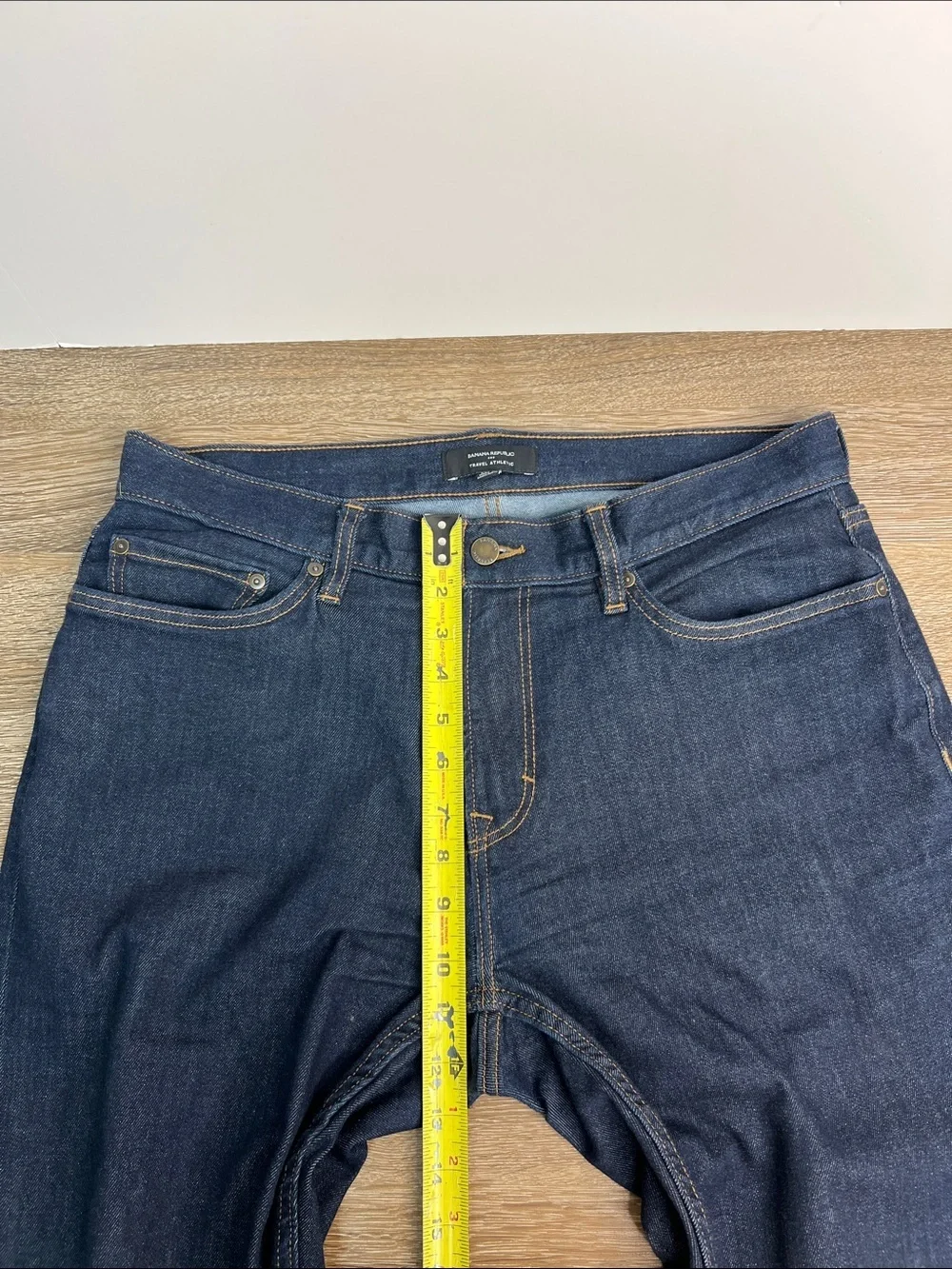 Banana Republic Travel Athletic Slim Straight Jeans Dark Wash Stretch 33x32
